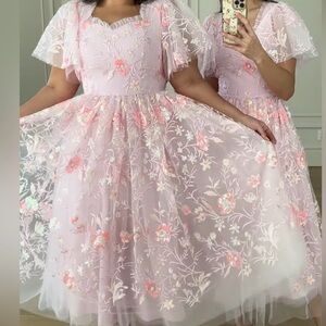 JessaKae Light Pink Floral Kids Dress